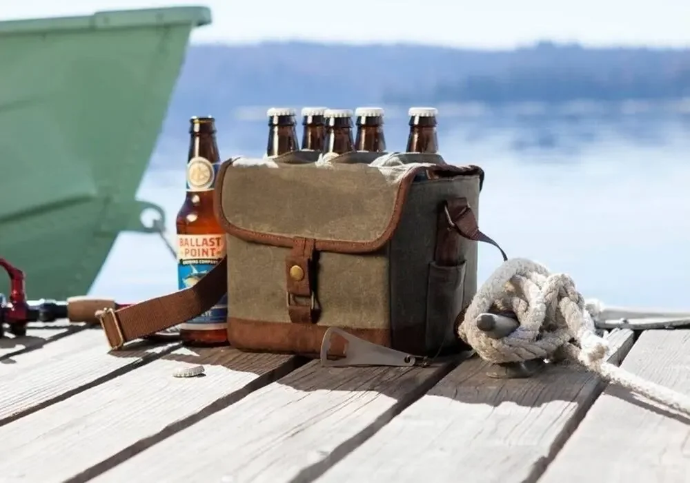 New Legacy Beer Caddy, Drink Caddy 6-pack Cooler Tote Carrier with Bottle Opener